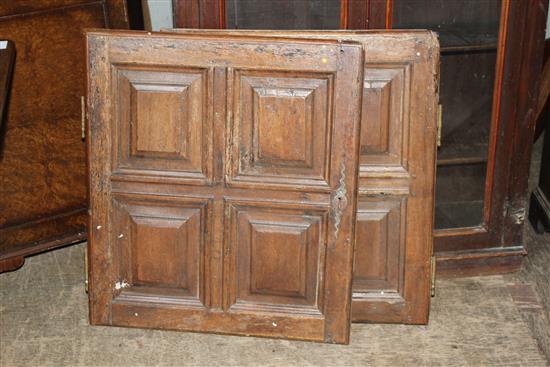 Pr early  oak panelled doors(-)